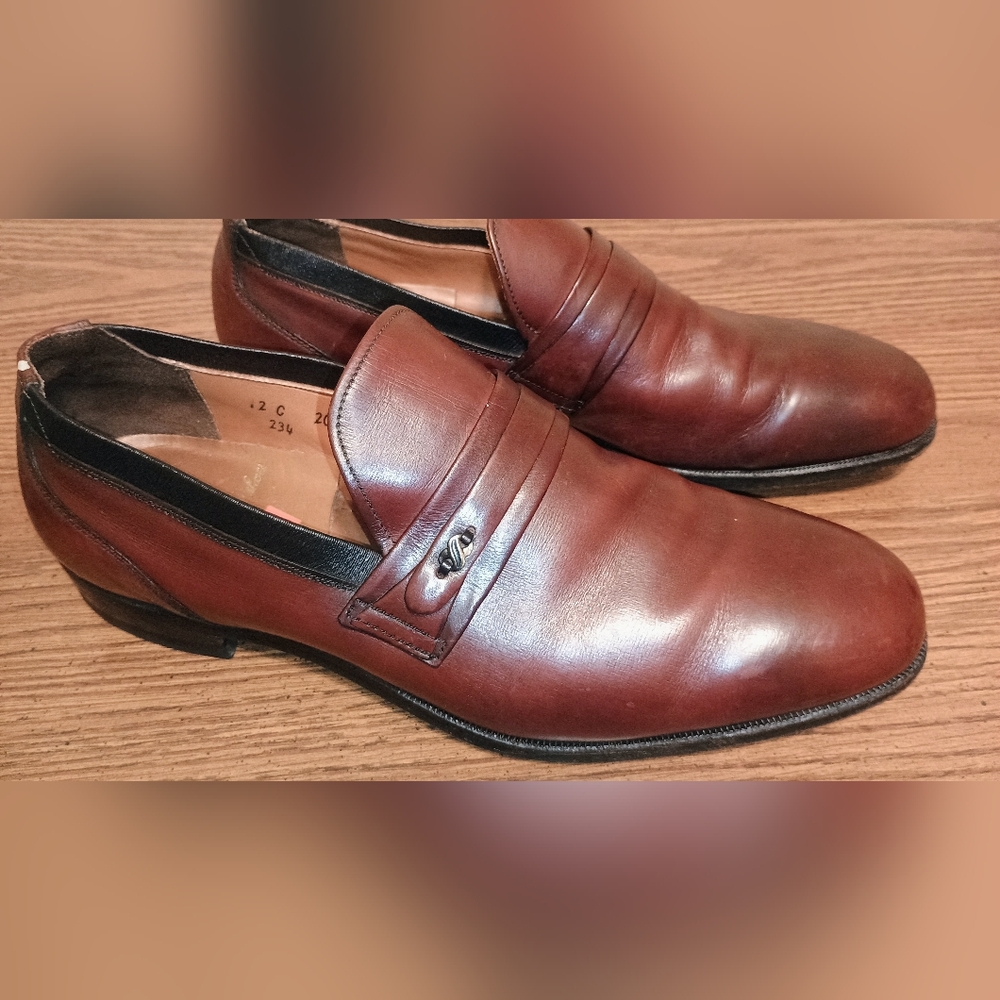Vtg Breather Wright Sz 12C Cognac Slip On Loafers